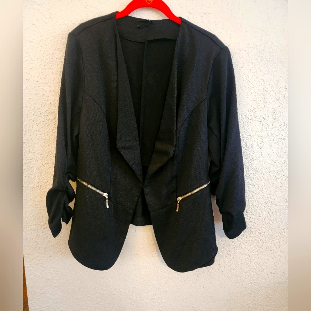 City Chic Black, Cropped Blazer